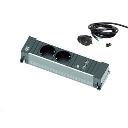 Power tenglar (2) + 2xUSB A/A  2m, m/kló SMALL vörumynd