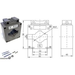 Straumspennir, 1200 / 5 A, gat 30 / 50 x 20 mm vörumynd