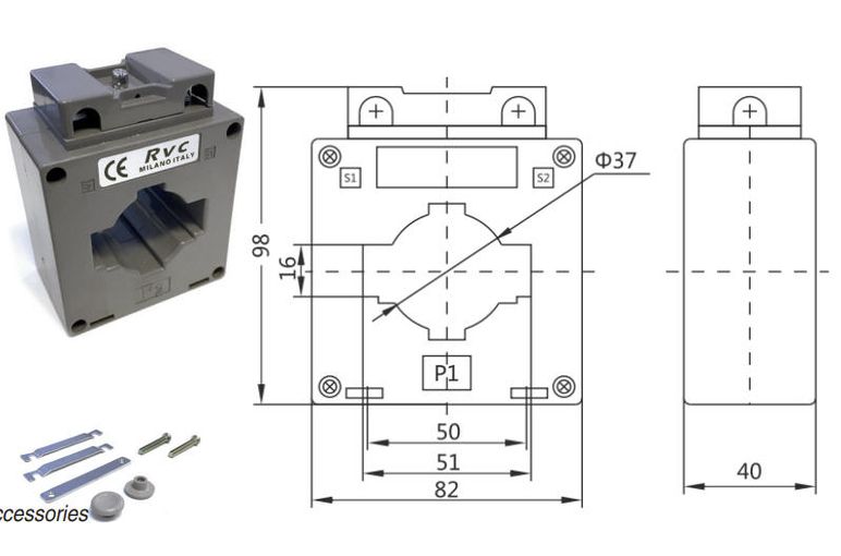 Straumspennir, 1200 / 5 A, gat 30 / 50 x 20 mm vörumynd - mynd 1 af 2
