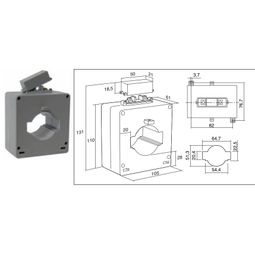 Straumspennir, 300 / 5 A , gat 50 / 60 x 20 mm vörumynd