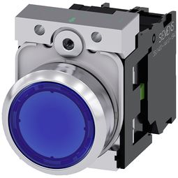 Þrýstihnappur fja. blár, m. 1 NO og LED 230 V AC vörumynd