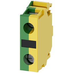 Raðtengi f. rofahús, gul grænt vörumynd