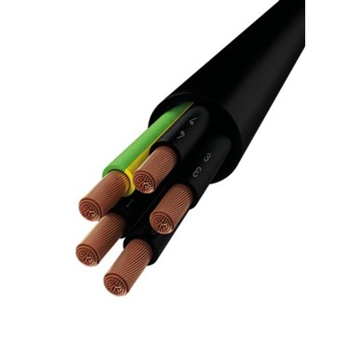 Stýristrengur, 5G0,75 svartur, iðnaðar, UV þolinn vörumynd - mynd 1 af 2