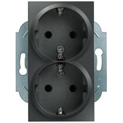 Tengill, tvöfaldur DELTA Miro, svargrár, 16 A vörumynd