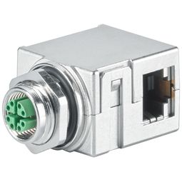 Profinet M12 X-coded/RJ45 gegnumtak IP65/IP20 vörumynd