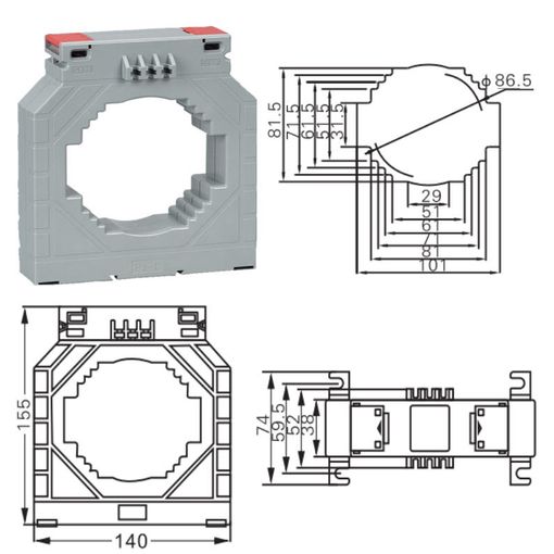 Straumspennir, 1200 / 5 A, gat 86 / 100 x 30 mm vörumynd - mynd 1 af 1