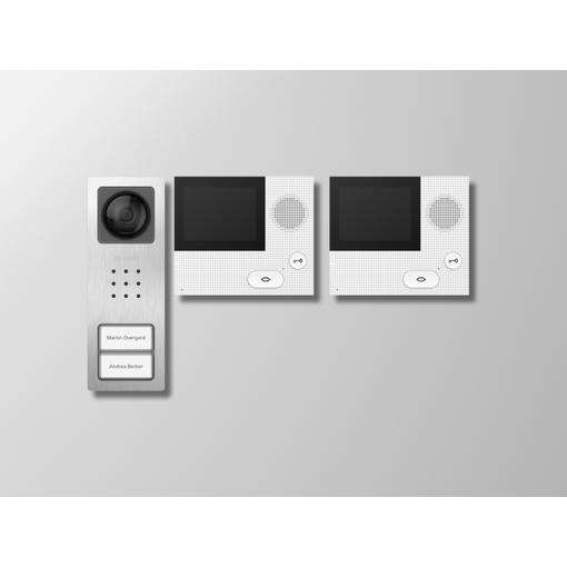 Mynddyrasímasett áfellt, fyrir tvær íbúðir, stál vörumynd - mynd 1 af 1