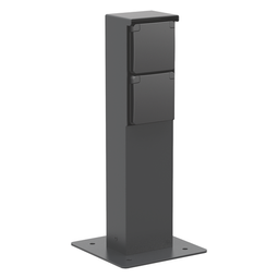 Garðstólpi svartur tveir tenglar vörumynd