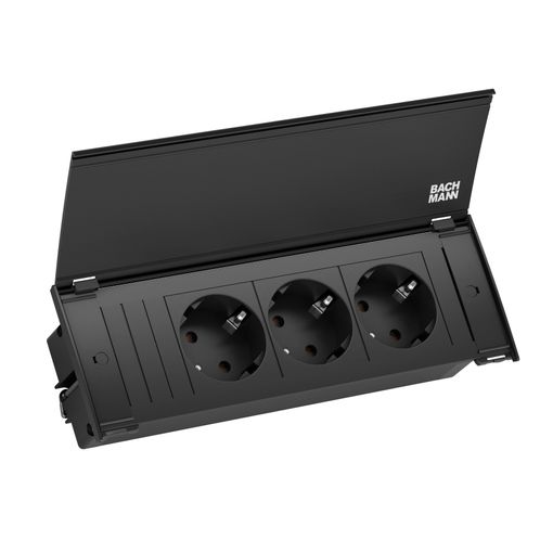 KAPSA sett (3) með  loki, svart. 204x50x70 mm vörumynd - mynd 1 af 1