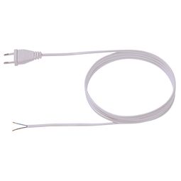 Lampasnúra flöt með kló, 3m, 2x0,75mm², hvít. vörumynd