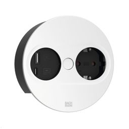 TWIST2 í borð (1) + 2xUSB A/C  matt hvítt vörumynd