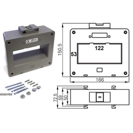 Straumspennir, 2000 / 5 A, gat 122 x 52 mm vörumynd - mynd 1 af 1