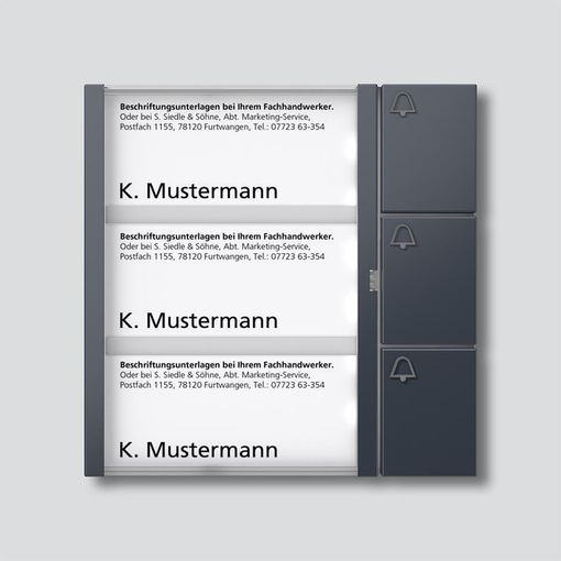 Hnappaeining f. brautarkerfi, 3 hn., dökkgrá vörumynd - mynd 1 af 1