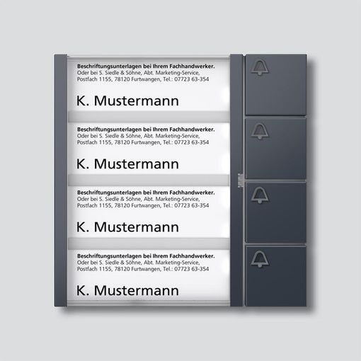 Hnappaeining f. brautarkerfi, 4 hn., dökkgrá vörumynd - mynd 1 af 1