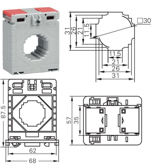 Straumspennir, 150 / 5 A, gat 25 / 30 x 10 mm vörumynd - mynd 1 af 1