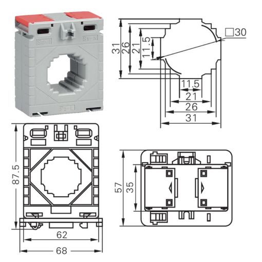 Straumspennir, 200 / 5 A, gat 25 / 30 x 10 mm vörumynd - mynd 1 af 1