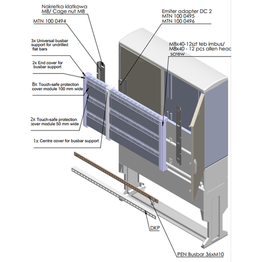 Millislá 1 fyrir 185mm skinnukerfi í DC2 götuskápa vörumynd - mynd 1 af 1