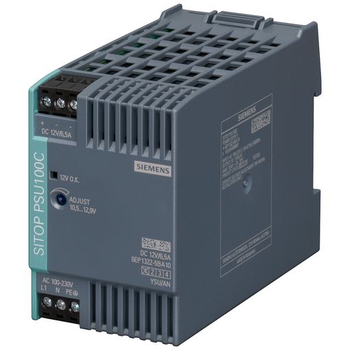 Aflgjafi PSU100C, 12 V DC, 6,5 A(s) vörumynd - mynd 1 af 3