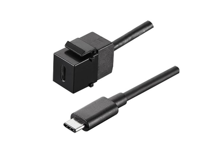 USB-C keystone PD 36W. USB-C skott 0.5m vörumynd - mynd 1 af 2