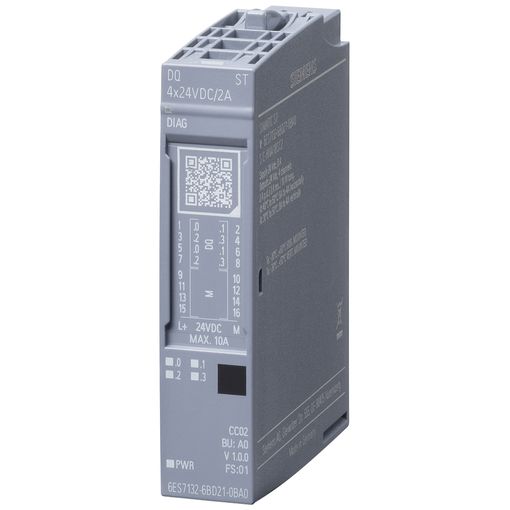 Útgangseining ET 200SP, 4 DO, 24 V DC, 2 A, ST vörumynd - mynd 1 af 2