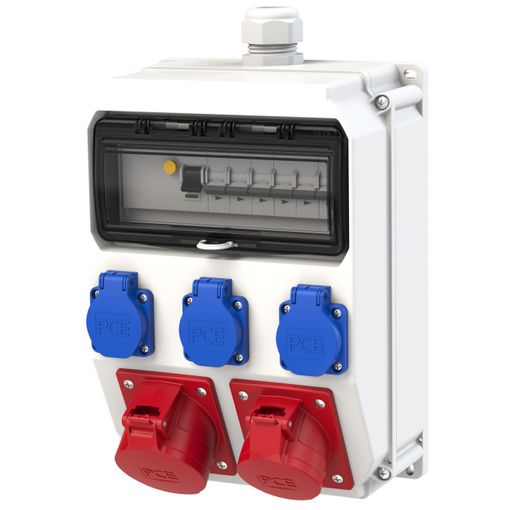 Tenglak. ANIF7 32/5 16/5  3Xschuko RCD-MCB IP 54 vörumynd - mynd 1 af 1