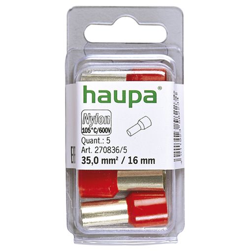 Endahulsa m. ein. 35mm²/16 rauð (5 stk) vörumynd - mynd 1 af 1