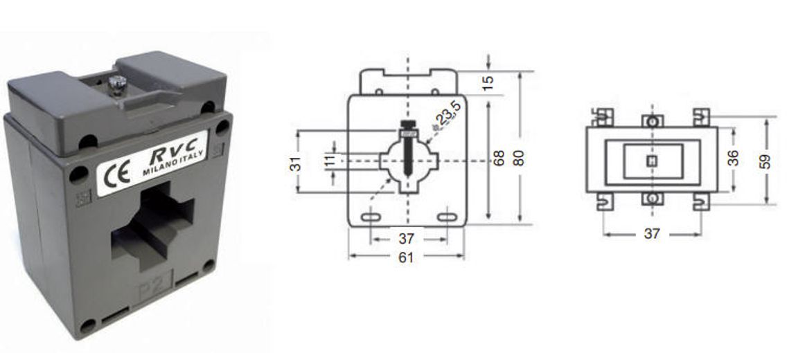 Straumspennir, 100 / 5 A, gat 21 / 30 x 10 mm vörumynd - mynd 1 af 1