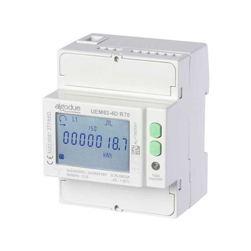 Orkumælir, þrífasa, 63 A, MID, RS485 Modbus vörumynd - mynd 1 af 1