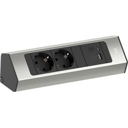 CASIA2 tenglar (2) í horn+1xUSB-A/C stuttur silfur vörumynd