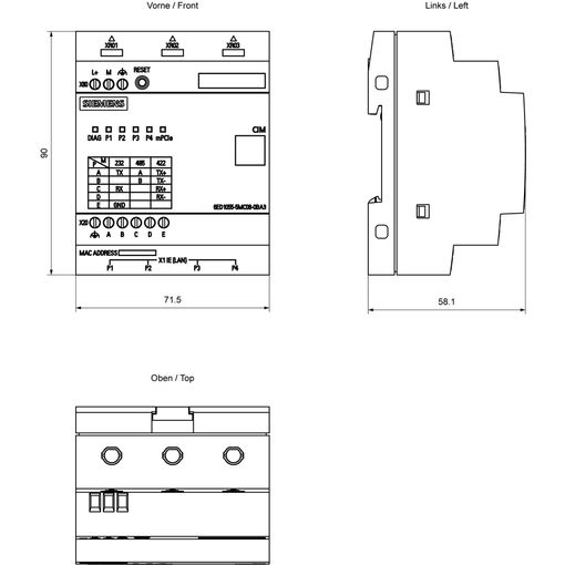 LOGO! CIM V1.1, samskiptaeining, 4x RJ45 port vörumynd - mynd 1 af 1